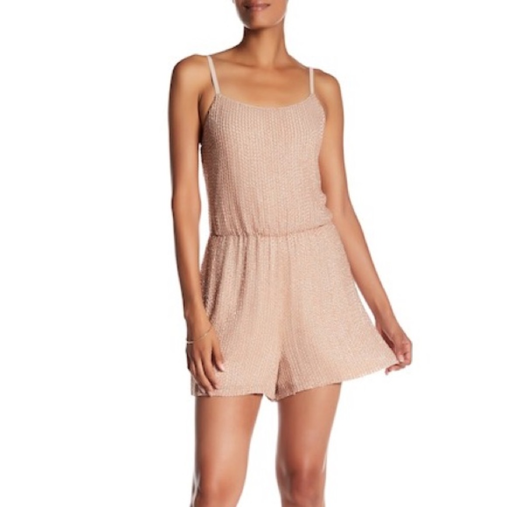Alice + Olivia Nude Beaded Romper NWT